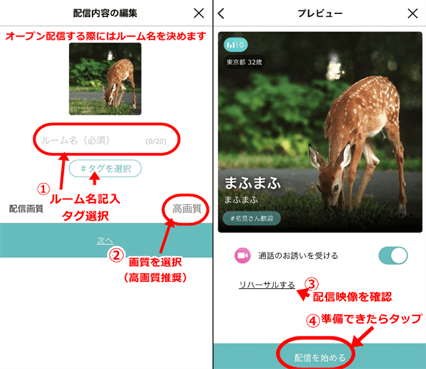 オープン配信の流れ